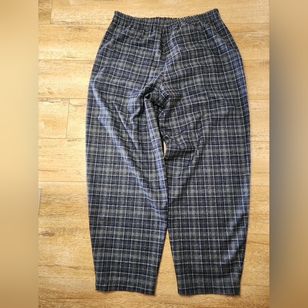 Oska 522 Wool Barrel Pants Sz 4 US 12-14 Elastic Waist Flat Front Flannel Plaid - Picture 8 of 10
